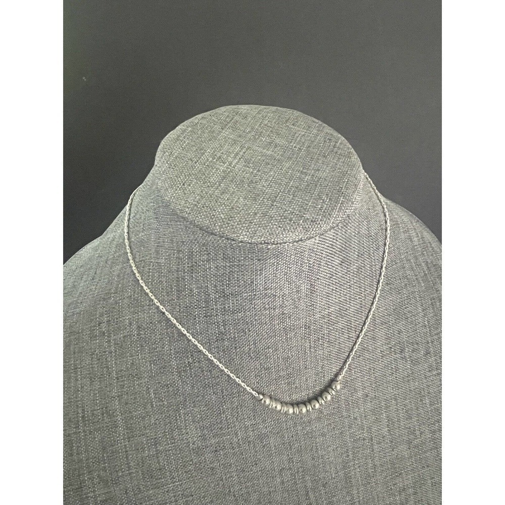Womens Silvertone Bead Choker 17” Adjustable Casual Dressy Necklace